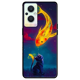 Ốp lưng dành cho Oppo A16K - Oppo A36 / A76 - Oppo Reno 7z 5G - Mèo Và Cá