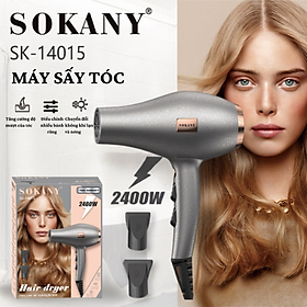 Máy sấy tóc chuyên dụng SOKANY SK-14015 công suất lớn 2400W, máy sấy chuẩn salon 2 chiều nóng lạnh giúp giảm gãy rụng tóc - HÀNG CHÍNH HÃNG - DELIYA