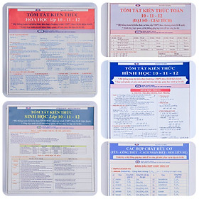 Combo Tóm tắt kiến thức Toán - Hóa - Sinh THPT (3 môn - 5 tựa)