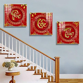 Mua Bộ Tranh Treo Tường Tráng Gương Phúc Lộc Thọ Treo Phòng Khách Tặng Kèm Đinh Treo Không Cần Khoan Tường G2
