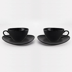 BỘ 2 LY SỨ CÀ PHÊ Q'TESSENCE 180ML VÀ DĨA LÓT LY