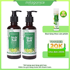Combo 2 Dầu Gội Tinh Dầu Bưởi Kích Thích Mọc Tóc, Ngăn Ngừa Rụng Tóc MILAGANICS 250ml
