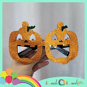 Mắt kính hóa trang Halloween hình bí ngô kim tuyến