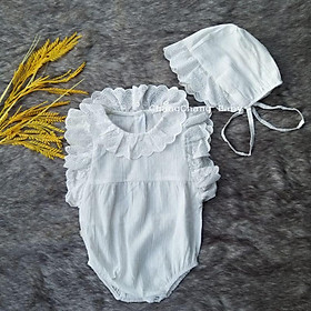 Body cho bé gái chất cotton đũi thoáng mát