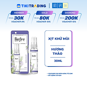Xịt khử mùi chiết xuất thiên nhiên Refre Natural Rosemary Hương Thảo (30ml)