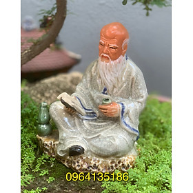 Mua Tượng tiểu cảnh lão tử thưởng trà đọc sách gốm sứ Bát Tràng
