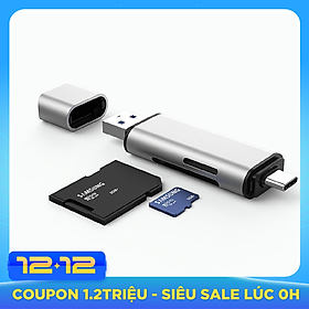 Đầu đọc thẻ nhớ SD, TF chân Type C, USB 3.0 Zomy - Hàng Chính Hãng