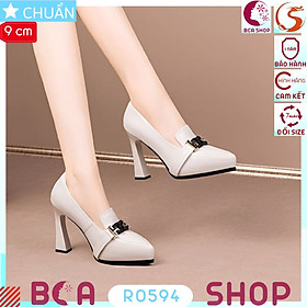 Giày đế đúp nữ cao gót 9 phân RO594 ROSATA tại BCASHOP kiểu dáng công sở tôn dáng và thời trang, thể hiện đẳng cấp