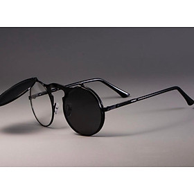 Kính râm, Kính mát Mắt Tròn Kim Loại 2 Tròng Gọng Kim Loại Cao Cấp Cho Nam và Nữ (Nhiều Màu)