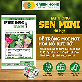 Hạt Giống Hoa Sen Mini GreenHome,  Gói 10 Hạt, Nhiều Màu, Dễ Trồng, Nảy Mầm Tốt H01