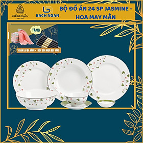 Mua Bộ chén dĩa sứ Minh Long 24 sản phẩm JASMINE Hoa May Mắn dùng cho gia đình  sứ đẹp cao cấp dùng đãi khách  tặng quà tết