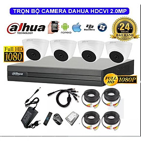 Mua Trọn Bộ 4 Mắt Camera Dahua 2.0MP Full HD 1080P - Cam Dome