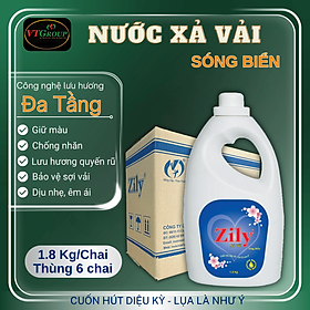 Nước xả vải Zily - 1.8kg (6 chai/thùng) - Tặng 1 Chai Xịt Thơm & Khử Mùi Zily 300g