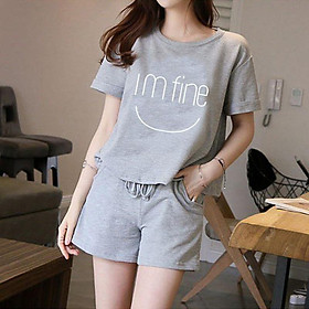 Đồ Bộ Nữ Tay Ngắn Tại Nhà Xám (Size M)