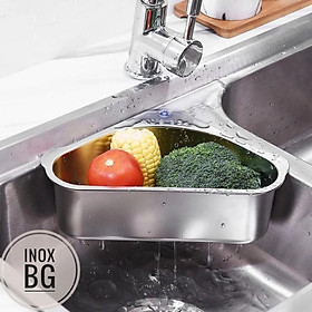 Mua INOX304 Rổ lọc rác góc bồn rửa chén ngăn tắc bồn rửa không ghê tay | Chất liệu INOX 304 siêu bền chống hoen gỉ