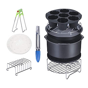 11x Air Fryer Accessories Cake Barrel Recipe Pizza Pan for Home BBQ Cooking