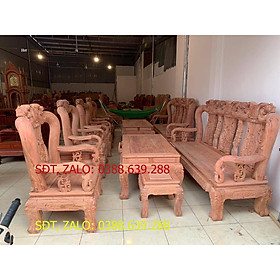 Bộ bàn ghế quốc đào tay 12 gỗ hương đá nam phi