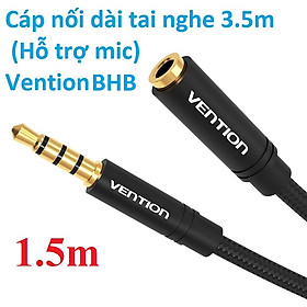Cáp nối dài 3.5mm hỗ trợ mic Vention BHB  BHC - Hàng chính hãng - 1.5m