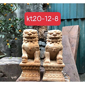 Mua Tượng đôi nghê phong thủy hút tài lộc bằng gỗ ngọc am thơm nức kt cao 20×12×8cm