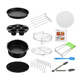 12Pieces  Accessories Kit  Pan Baking Molds Fit Most Brands for 9-Inch Electric Deep Fryer Parts Grill Pot for 5.3-6.8Qt Steaming BBQ