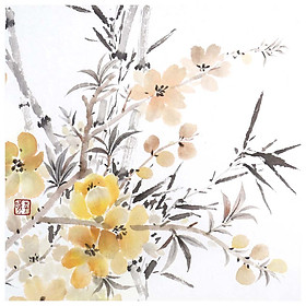 Tooarts Provoke Spring Chinese Flower Painting Wall Art Artist Hand-Painted Chinese Brush Painting Traditional