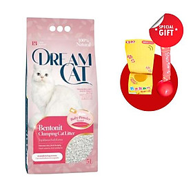 Cát vệ sinh cho mèo DREAMCAT - Dòng Baby Power Scented (Hương Phấn em bé) 5L