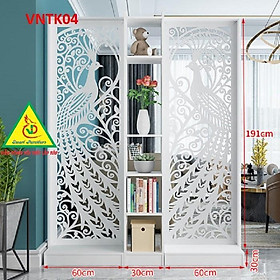 Vách ngăn phòng khách nhà bếp - Vách ngăn liền kệ VNTK04A - Nội thất lắp ráp Viendong Adv