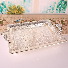Decorative Serving Tray, with Handle Serving Platter Vanity Tray for Office Bedroom Storage