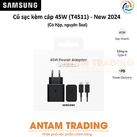 Bộ sạc Samsung 45W kèm cáp C-C 5A, 1.8m (T4511) - Hàng Chính Hãng