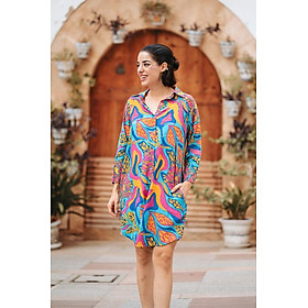 Đầm Sơ Mi Kết Hạt Cotton Isla Bonita