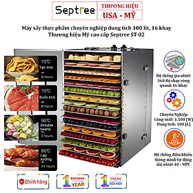 Mua Máy sấy thực phẩm 16 khay inox 100 Lít Thương hiệu Mỹ Septree ST-02  Công suất 1500W - Hàng nhập khẩu (Bảo hành 12 Tháng)