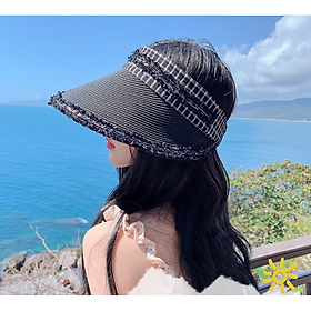 Mũ rộng vành nửa đầu phong cách Hàn, nón nửa đầu rộng vành nữ mẫu mới
