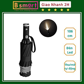 Mua Ô Dù Che Mưa Đi Nắng Tự Động Xếp Gấp Gọn Chống UV Cao Cấp Cho Ô Tô Xe Hơi CÓ ĐÈN PIN