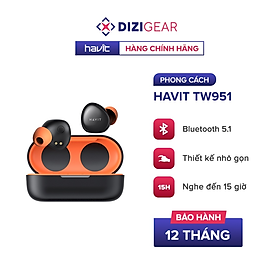Mua Tai Nghe True Wireless HAVIT TW951  Bluetooth 5.1  Điều Khiển Cảm Ứng  Nghe Đến 15H - Hàng Chính Hãng