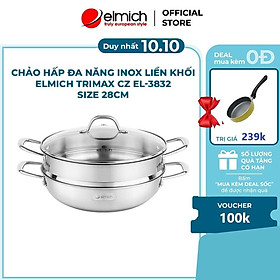 Hình ảnh Chảo hấp đa năng inox liền khối Elmich Trimax CZ EL-3832 size 28cm