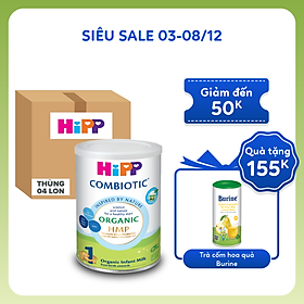 Thùng 4 lon Sữa bột dinh dưỡng công thức HiPP 1 Organic Combiotic 350g