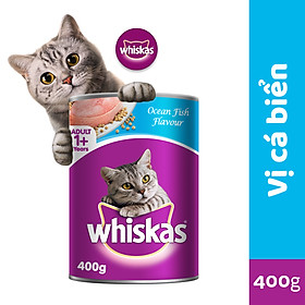 Thức ăn mèo Whiskas vị cá biển lon 400g