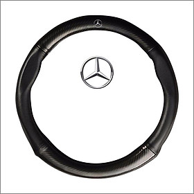 Bọc vô lăng tay lái ô tô da vân Carbon 4S logo MERCEDES cao cấp