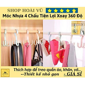 Mua Móc Nhựa 4 Chấu Treo Đồ  Quần Áo Túi Xách Tiện Lợi Xoay 360 Độ - MÓC 4 CHẤU TRÒN