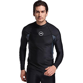 Men's Rashguard Top Long Sleeve Swimsuit Spandex Elastic Snorkeling Surf Beach Clothing