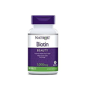 Natrol Biotin Tablets, 1,000mcg, 100 Count (Pack of 2)