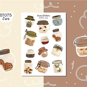 Sticker tự thiết kế - sticker sheet jars - hình dán sổ, nhật kí bullet journal - unim044