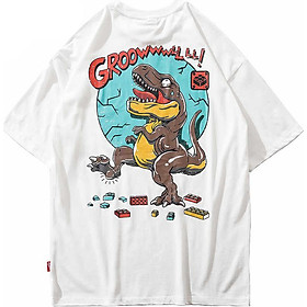 Áo thun Unisex in Khủng Long Hip Hop T Fear Funny và Fury Dinosaur