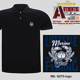 Sea Fishing, mã G275-logo. Áo thun polo nam nữ, form unisex. Áo phông cổ trụ Goking, vải cá sấu 3D, công nghệ chống nhăn Nhật Bản