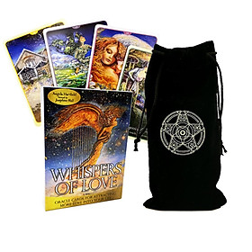 Combo Bộ Bài Bói Tarot Whispers of Love Oracle Cards New Cao Cấp và Túi Nhung Đựng Tarot