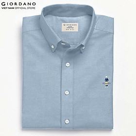 Áo sơ mi oxford nam dài tay logo classics giordano 01042043
