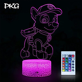 Mua Đèn Ngủ Led 3D Khắc Hình PAW PATROL Quà Tặng Trang Trí cảm ứng có Điều khiển từ xa nháy sáng 16 màu