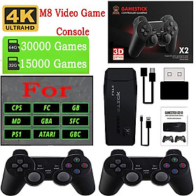 Điều khiển trò chơi trò chơi video 4K/64G/30000 Trò chơi 30000 Games 64G Bảng điều khiển cho PS1/FC/GBA Bộ điều khiển không dây Double Controless