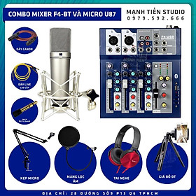 Mua Combo thu âm livestream karaoke bán hàng onl tiktok idol bigo cctalk MIXER F4 Bluetooth Và Micro U87 tặng full phụ kiện