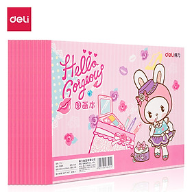 Vở Vẽ Học Sinh Tập Tô Màu Cho Bé, Hạn Chế Lem Màu Deli - Giấy Dày Mịn Tô Vẽ Trơn Tru - Sổ Vẽ Dễ Thương Tiện Dụng